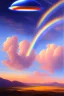 Placeholder: intergalactic very beautiful ufo rainbow futurist