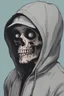 Placeholder: 8k animation image of an attractive skeleton boy, dressed in trendy hoody, in the style of tim burton