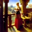 Placeholder: fullbody portrait 'beautiful face blonde massiveboobs medieval wench on tavern in medieval city',painting by gaston bussiere, greg rutkowski, yoji shinkawa, yoshitaka amano, tsutomu nihei, donato giancola, tim hildebrandt, oil on canvas, cinematic composition,sharp image, extreme detail,((fit full head inside picture)),32k