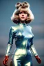 Placeholder: Ultra Realistic retro sci-fi portrait New York image from 1960, space ship, sweet young Jane Fonda, tight latex suit, weapon, fighting stance, soft color, highly detailed, unreal engine 5, ray tracing, RTX, lumen lighting, ultra detail, volumetric lighting, 3d, finely drawn, high definition, high resolution.