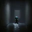 Placeholder: lonely robot in a dark room