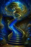 Placeholder: 77. Staircase around a mighty tree spiral staircase of lapis lazuli to heaven, Baroque, epoxy sola, covered with flowers, Empire style, Gothic, botanical fantasy, deep drawing, full detail, bright colors, pearls, opal, bottom view, fabulously, incredibly beautiful, colored plaster, powder explosion, colored splashes, hyperrealistic, high resolution, professional photo, fashion magazine