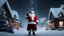 Placeholder: santa claus in north pole, stars,deep dark,midnight ,fog,8k, volumetric lighting, Dramatic scene