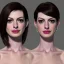 Placeholder: perfect Anne Hathaway, face and bust, wearing magical dress, highly realistic, highly detailed