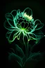 Placeholder: Stunning illustration of flower, glowing in the dark with PaleGreen neon light, centered on a black background, in the style of pop surrealist artist, fine art, illustration