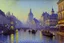 Placeholder: Sunny day, cyberpunk city, moedern cars, alfred sisley impressionism painting