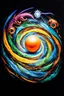 Placeholder: "The Still Point" is a surreal, philosophical art piece where abstract concepts become tangible. At its center, a vortex of swirling colors and bizarre forms spirals inward, leading to a perfectly calm, luminescent orb. This still point is the "point of maximum engagement," symbolizing focus, deep meditation, or the moment of creative breakthrough. Around this axis, the artwork explodes with weird and wonderful symbols. Half-realized creatures, disembodied eyes, twisting gears, and ancient rune