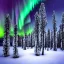 Placeholder: high-quality, fine-detail photography of beautiful, stunning, winter forest surrounding reflective lake with vibrant, colorful northern lights filling sky, Norway, Iceland, crystalline trees, snow, aurora borealis, 8k resolution, realistic, intricate, 3D, digital art, detailed matte, volumetric lighting, brian froud, howard lyon, selina french, annie stokes, lisa parker, greg rutowski