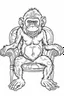 Placeholder: Outline art of laughing monkey sitting on a chair