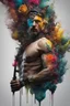 Placeholder: Dynamic ink art by alberto seveso of a full male body shot,hat, handsome, wide shot, cyberpunk guns and knives, neon, vines, flying insect, front view, dripping colorful paint, tribalism, gothic, shamanism, cosmic fractals, dystopian, dendritic, artstation: award-winning: professional portrait: atmospheric: commanding: fantastical: clarity: 64k: ultra quality: striking: brilliance: stunning colors: amazing depth, cute colorful lighting (high definition)++, photography, cinematic, detailed charac