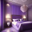 Placeholder: hotel bedroom, modern classic style, lavender colors