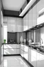 Placeholder: kitchen cabinet design with white high glass and simple black lines on it