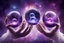 Placeholder: kundalini, connected to the universe, few colours of galaxy, holding galaxies in few hands in glass balls, purple colours