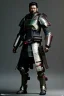 Placeholder: Fully armored cyberpunk samurai, photorealistic