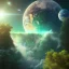 Placeholder: Earth floating in space like a trippy dripping highdetail soft coloring ultra hdr vivid.dream