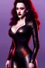 Placeholder: painting of kat dennings as evil queen in black leather pants, , leather, angry, stern look, volumetric lighting, particales,highly detailed,cinematic, deep colours,8, highly detailed, digital painting, artstation, concept art, smooth, sharp focus,