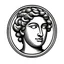 Placeholder: greek statue front face portrait logo, stamp.