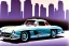 Placeholder: a true-to-life 1956 mercedes benz 300 sl roadster, centered, intricate, extreme detailed, photorealism, center view, city background, pivot on mercedes, pen and color marker painting by cheryl kelley