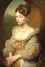 Placeholder: Potrait of young woman as rococo oil panting no rambut as