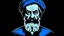 Placeholder: simple black-blue image of a strong and kind leader in iran