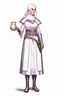 Placeholder: full length, female human cleric healer wearing scale mail