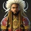 Placeholder: Guerreiro samurai afro com dreads