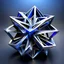 Placeholder: 2d structures recursive made of a metallic random color ribon thick fractat of and geometry objects ,blue gray tema background