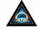 Placeholder: a nuclear explosion cloud, behind an orange glowing omega like shape, all inside an equilateral triangle, radiant lines, oil painting