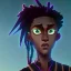 Placeholder: Tala is a black boy with dreadlock hair neon eyes with a ponytail