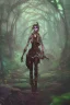 Placeholder: steampunk elf in a neon dystopian forest