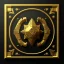 Placeholder: kazakh style, black background, golden embossed ornament, 3d, cinematic, realistic