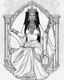 Placeholder: Outline art for coloring pages with queen Nzinga , white background, sketch style, only use black outline, white background, no shadows and well and clear outline , white background, sketch style, only use black outline, white background, no shadows and well and clear outline