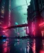 Placeholder: 3D, beautiful, light reflecting, empty city, midnight, rainy night, neon, cyberpunk,