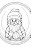 Placeholder: coloring page for kids, Santa GIFT CHILDERN BALL, cartoon style, thick outline, low details, no shading, no color