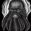 Placeholder: Cthulhu with white skin and a beard made of tentacles as a Russian Orthodox nosferatu vampire with yellow eyes and vampire fangs