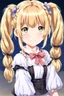 Placeholder: girl in costume with blonde hair and two pigtails, anime style