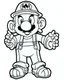 Placeholder: outline art for Mario coloring page, Japanese manga style, cartoon style, cute face, white background sketch style, full body is a must, only use outline, clean line art, no shadow, bold outline