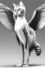 Placeholder: One single mature cat, huge wings,standing, wearing clothes, Vienna, friendly, sunny day, model style, hyper realistic, extremely accurate, delicate, extremely detailed, Graphic novel style, wide-angle, open aperture, superfine pencil