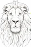 Placeholder: Outline art for “A close-up sketch capturing the regal face of a lion with a flowing mane”, white background, sketch style, full body, only use outline, clean line art, no shadows, clear and well outlined.