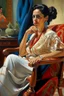 Placeholder: cuban woman painting sitting in chair neoclassism