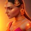 Placeholder: South Indian actress Ivana, by Mahmoud Sai, Cartographic, Circuitry, Golden Hour, Closeup-View, 16k, Lumen Global Illumination, Diffraction Grading