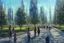 Placeholder: Futuristic city, sunny day, trees, people, sci-fi, epic, philip wilson steer influence, hd, realistic painting