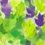 Placeholder: An abstract microscopic serigraphy of leaves' texture. Image is almost white with subtle gradients. Colors are light green, deep purple and yellow. Heavy grain texture and aquatic look.