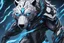 Placeholder: white bear in 8k solo leveling shadow artstyle, symbiote them, blue ice and thunder, neon effect, blue thunder, full body, apocalypse, intricate details, highly detailed, high details, detailed portrait, masterpiece,ultra detailed, ultra quality