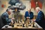 Placeholder: Putin, President Xi Of China And Joe Biden Play Chess With Atomic Bomb Mushroom Cloud,Complex Surgical Instruments Intermixed With A Newborn Boy,Minimalism,Painting By Adrian Ghenie,Rene Magritte,Pablo Picasso,Michelangelo,Salvador Dali,Lucian Freud