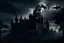 Placeholder: Dark Gothic castle, gargoyles, demons, ghost flying around. Dark sky, moon in distance