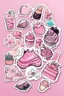 Placeholder: aesthetic girly stickers template