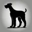 Placeholder: Create a black colour silhouette of Airedale Terrier dog.