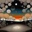 Placeholder: Peaceful, colourful, Max Ernst, night sky filled with galaxies and stars, trees, flowers, one-line drawing, sharp focus, 8k, 3d, silver rust gradient