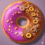 Placeholder: a large donut with other small donuts and pastries on a pink background highly detailed, --ar3:2--v4--q2